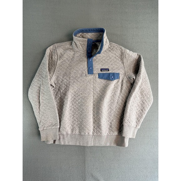 Patagonia Tops - Patagonia Sweatshirt Womens M Gray Organic Cotton Quilt Snap-T Pullover Knit